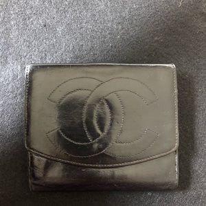 authentic Chanel Wallet Black Leather 1212761